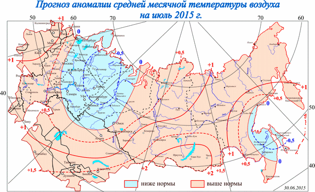 Карта температур в московской области